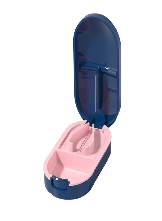 TREXEE Pill Cutter with Storage | Small Pill Cutter | Pill Splitter for Small or Large Pills and Vitamins Tablets, Portable Pretty Pill Crusher for Pocket or Purse (Blue) - Image 4